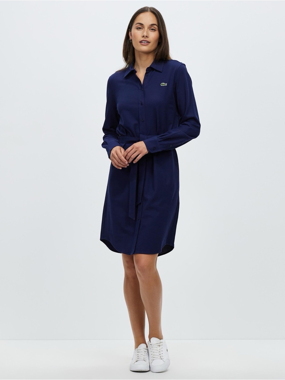 Lacoste Women's Short Sleeves Collared Slim Fit T-Shirt Polo Blue Dress Size 38